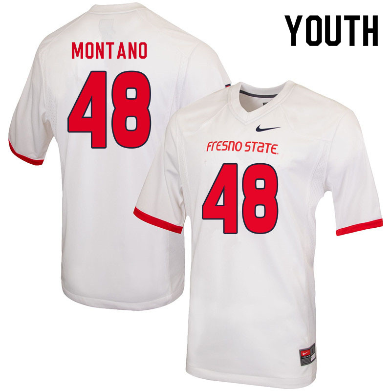 Youth #48 Abraham Montano Fresno State Bulldogs College Football Jerseys Sale-White